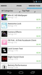 Mobile App Store screenshot